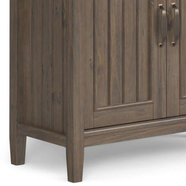 English Elm Lev Smoky Brown Bookcase - Handcrafted Solid Wood, Adjustable Shelves, Two Doors, Anti-Tip Safety, Transitional Design B136P158816