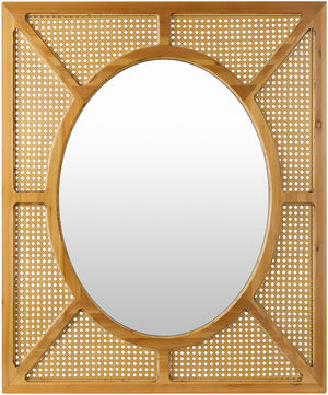 Kiara RIK-002 36"H x 30"W x 1"D Accent Mirror RIK002-3630  Frame: Brown Surya