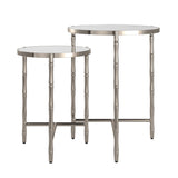 Homelegance By Top-Line Kailani Stainless Steel Nesting Tables Silver Stainless steel