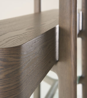 VIG Furniture Modrest Rinaldi - Mid-Century Modern Grey Ash + Glass Bookshelf VGCS-DS-23006