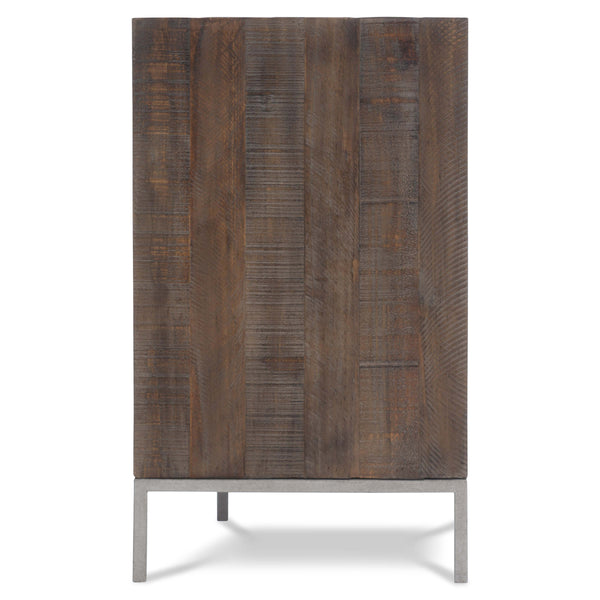 Bernhardt Bernhardt Distressed Pine Drawer Chest With Gray Mist Steel Accents, Push-To-Open Drawers, 50"W X 19"D X 32"H 303115B