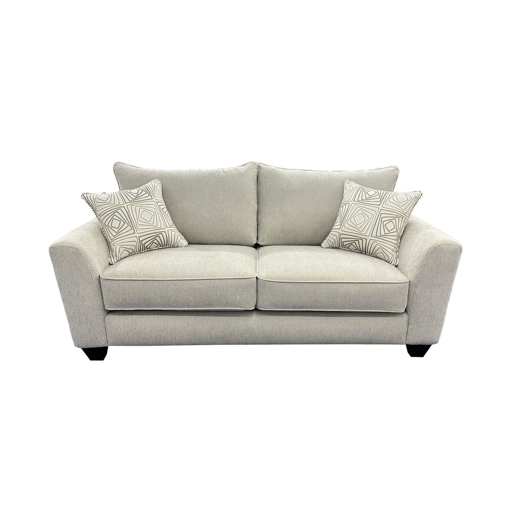 Porter Designs Porter Hawthorne Elegant Chenille Loveseat With Geometric Pillows - Cream Comfort For Your Living Room Cream Fabric 01-207-02-6841