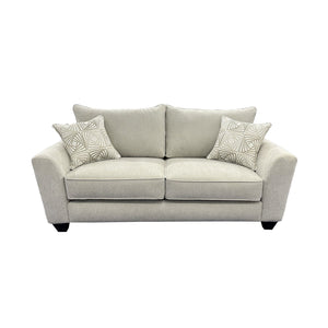 Porter Designs Porter Hawthorne Elegant Chenille Loveseat With Geometric Pillows - Cream Comfort For Your Living Room Cream Fabric 01-207-02-6841