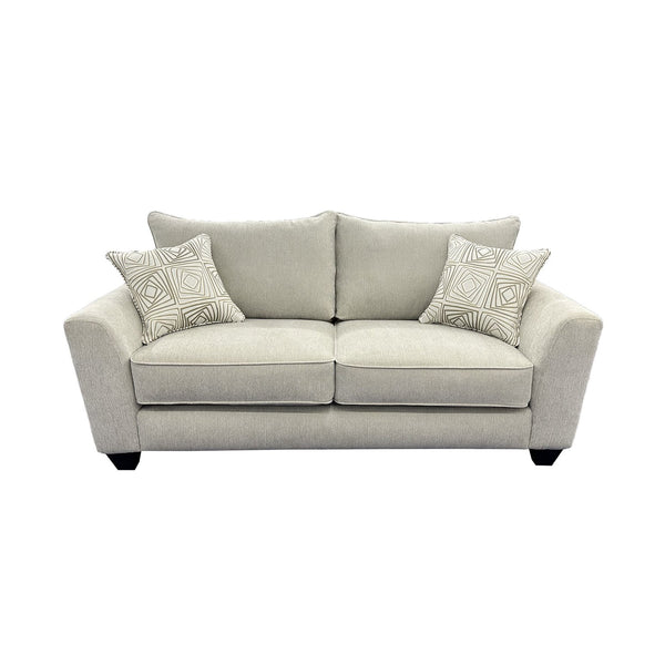 Porter Designs Porter Hawthorne Elegant Chenille Loveseat With Geometric Pillows - Cream Comfort For Your Living Room Cream Fabric 01-207-02-6841