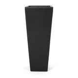 Christopher Knight Home® - Noble House - - 13" X 32.5" Outdoor Modern Mgo Cast Stone Planter, Black