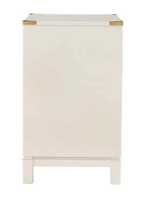 Homelegance By Top-Line Jameson 3-Drawer Gold Accent Nightstand White Wood