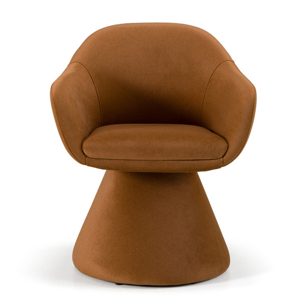 Vig Furniture Modrest Risa Modern Rust Fabric Swivel Dining Chair - Elegant Comfort With Sculptural Design & Luxury Brown  Vgeu-mc-7598ch-rust