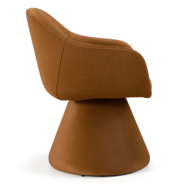 Vig Furniture Modrest Risa Modern Rust Fabric Swivel Dining Chair - Elegant Comfort With Sculptural Design & Luxury Brown  Vgeu-mc-7598ch-rust