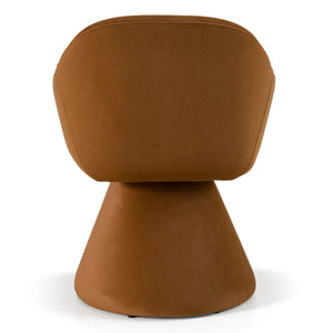 Vig Furniture Modrest Risa Modern Rust Fabric Swivel Dining Chair - Elegant Comfort With Sculptural Design & Luxury Brown  Vgeu-mc-7598ch-rust