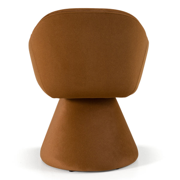 Vig Furniture Modrest Risa Modern Rust Fabric Swivel Dining Chair - Elegant Comfort With Sculptural Design & Luxury Brown  Vgeu-mc-7598ch-rust