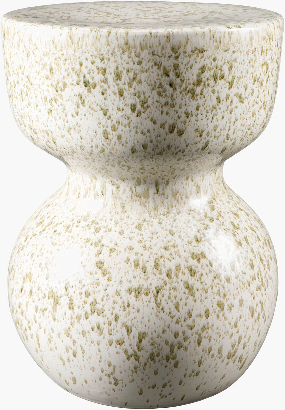 Surya Arita 18"H X 13"W Ceramic Garden Stool - Stylish, Durable End Table For Indoor & Outdoor Spaces Top, Cream Ceramic,Ceramic Rit001-181313