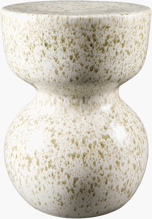 Surya Arita 18"H X 13"W Ceramic Garden Stool - Stylish, Durable End Table For Indoor & Outdoor Spaces Top, Cream Ceramic,Ceramic Rit001-181313