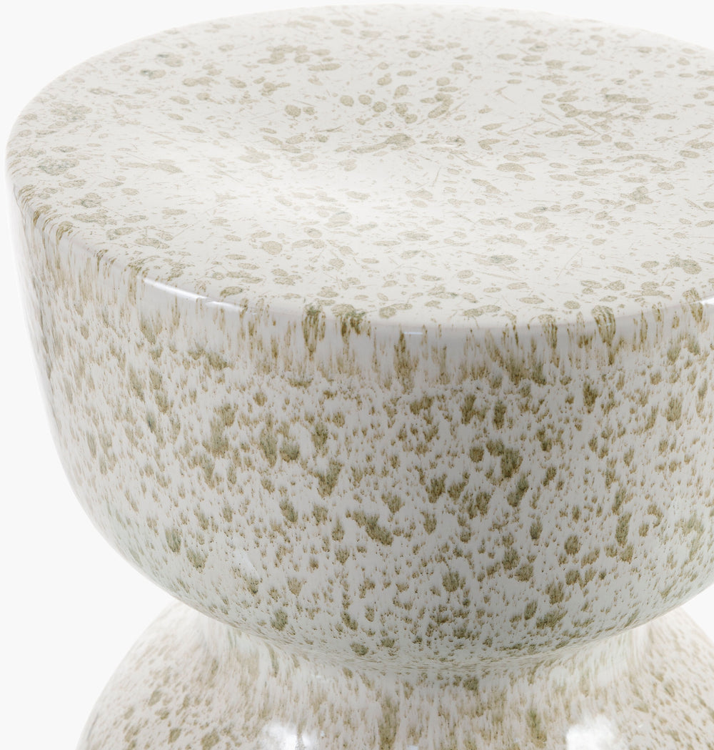 Surya Arita 18"H X 13"W Ceramic Garden Stool - Stylish, Durable End Table For Indoor & Outdoor Spaces Top, Cream Ceramic,Ceramic Rit001-181313