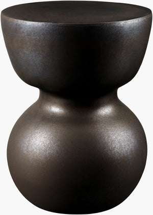 Surya Arita 18"H X 13"W Ceramic Garden Stool - Stylish, Durable End Table For Indoor & Outdoor Spaces Top, Charcoal,Base, Charcoal Ceramic,Ceramic Rit002-181313