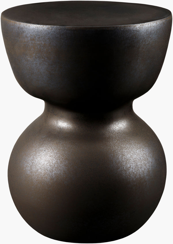 Surya Arita 18"H X 13"W Ceramic Garden Stool - Stylish, Durable End Table For Indoor & Outdoor Spaces Top, Charcoal,Base, Charcoal Ceramic,Ceramic Rit002-181313