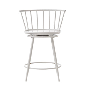 Homelegance By Top-Line Maverick Windsor Swivel Counter Stools with Low Back (Set of 2) White Engineered Wood