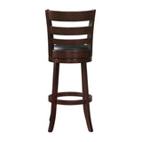 Homelegance By Top-Line Wyatt Ladder Back Faux Leather Swivel 29-inch Height Bar Stool Black Rubberwood