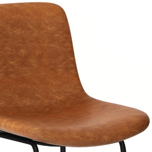 English Elm Jolie Counter Height Stools Set Of 2 - Stylish Camel Brown Vegan Leather For Modern Spaces B136P158759