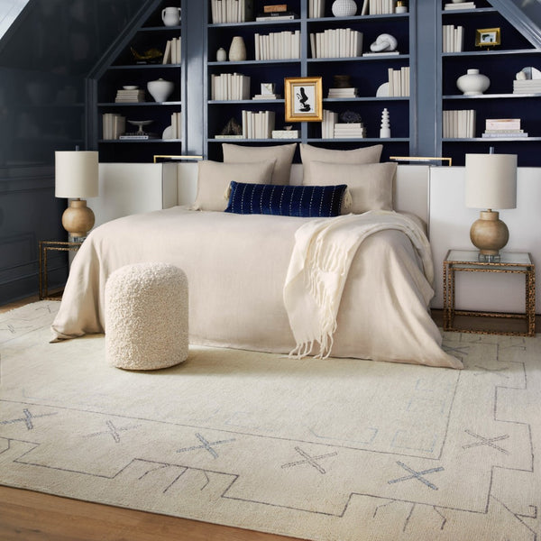 Surya Riviera 10' X 14' Handmade Bohemian Rug In Cotton & New Zealand Wool With Luxurious Fringe Detail Cream Nz Wool,Cotton Riv2300-810