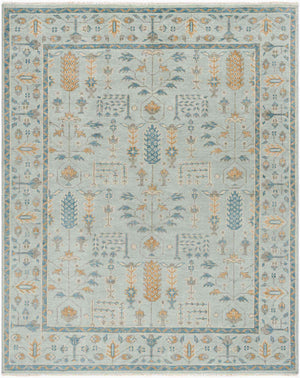 Surya Riviera 10' X 14' Handmade Bohemian Rug In Cotton & New Zealand Wool With Luxurious Fringe Detail Sky Blue Nz Wool,Cotton Riv2304-810