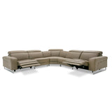 VIG Furniture Lamod Italia Riviera - Italian Modern Taupe Leather Sectional Sofa w/ 2 Recliners VGCCRIVIERA-TPE