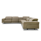 VIG Furniture Lamod Italia Riviera - Italian Modern Taupe Leather Sectional Sofa w/ 2 Recliners VGCCRIVIERA-TPE