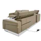 VIG Furniture Lamod Italia Riviera - Italian Modern Taupe Leather Sectional Sofa w/ 2 Recliners VGCCRIVIERA-TPE