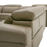 VIG Furniture Lamod Italia Riviera - Italian Modern Taupe Leather Sectional Sofa w/ 2 Recliners VGCCRIVIERA-TPE