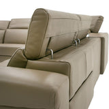 VIG Furniture Lamod Italia Riviera - Italian Modern Taupe Leather Sectional Sofa w/ 2 Recliners VGCCRIVIERA-TPE