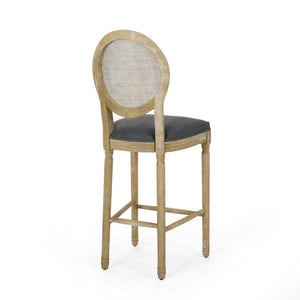 English Elm Christopher Knight Home® - French Country Virabit 2-Piece 30.25" Bar Stools with Hand-Woven Rattan Back & Tufted Cushions 71615.00CHAR