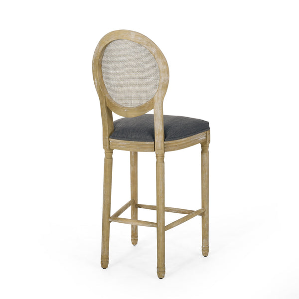 English Elm Christopher Knight Home® - French Country Virabit 2-Piece 30.25" Bar Stools with Hand-Woven Rattan Back & Tufted Cushions 71615.00CHAR