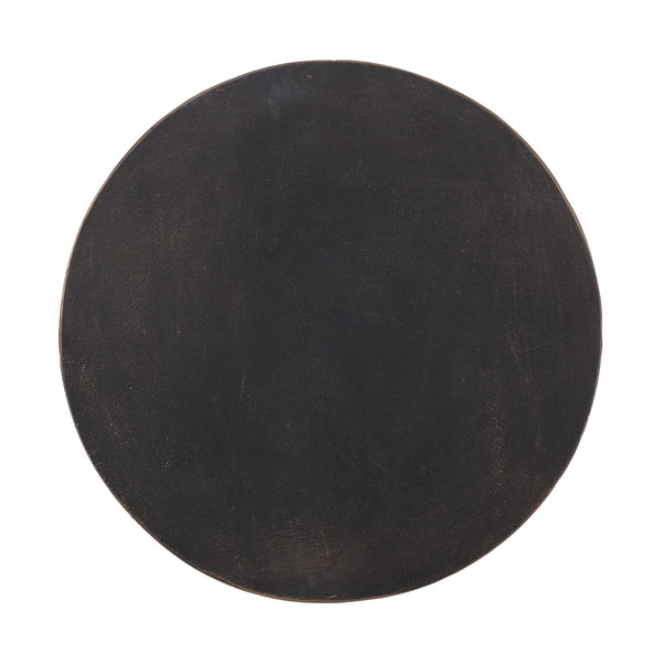 English Elm Outdoor Concrete Cylindrical Side Table with Copper Finish and Cutout Handle 73441.00