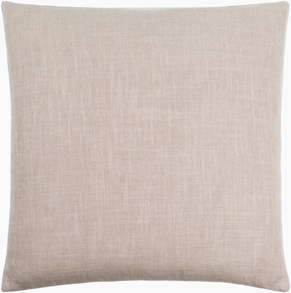 Surya Ritzy 18" X 18" Cozy Cotton Accent Pillow - Perfect For Cottage Style Home Decor & Easy Care Beige Cotton,Cotton Riz003-2222
