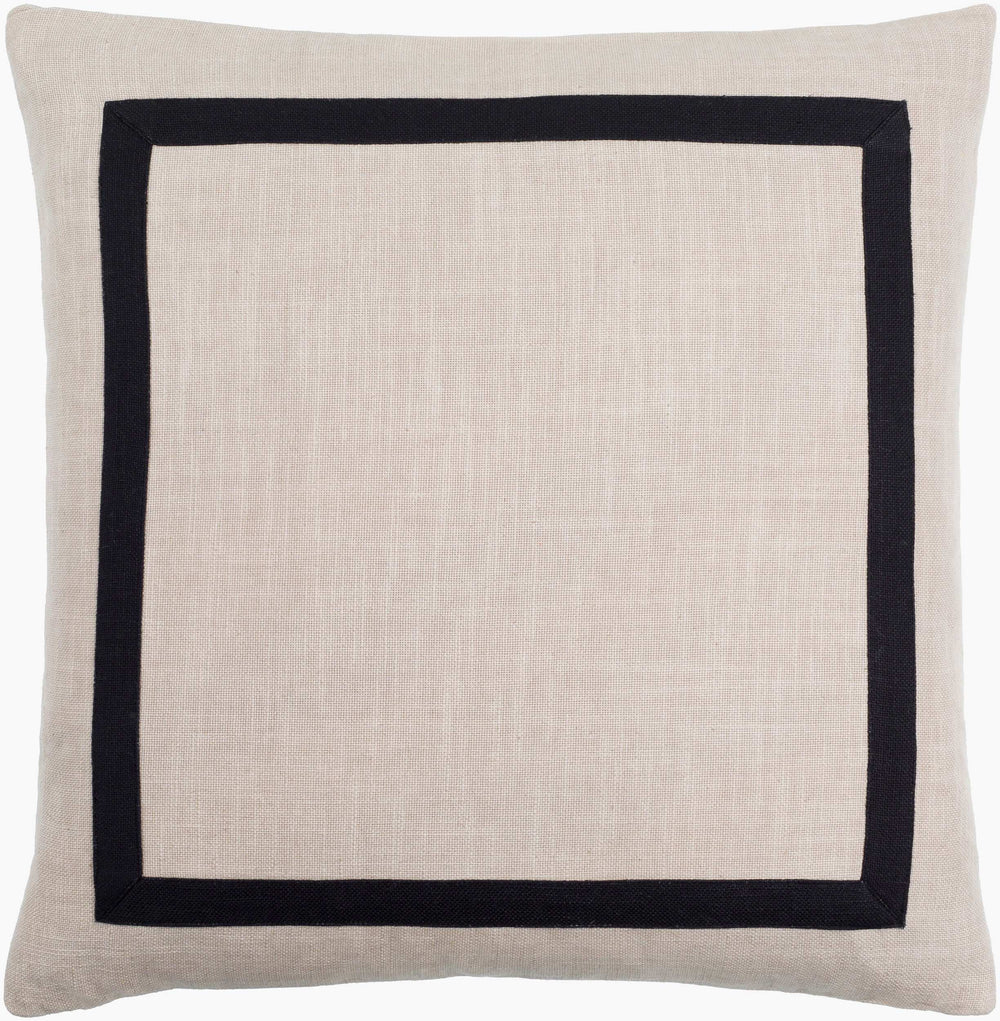 Surya Ritzy 18" X 18" Cozy Cotton Accent Pillow - Perfect For Cottage Style Home Decor & Easy Care Beige Cotton,Cotton Riz003-2222