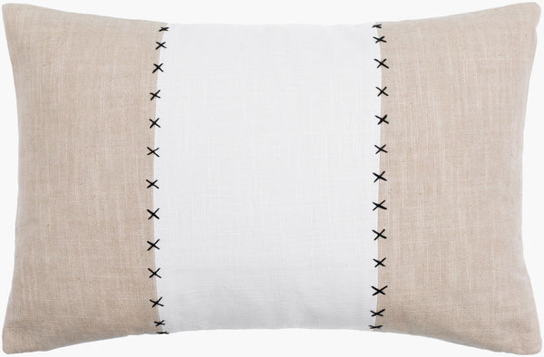 Surya Ritzy 13"L X 20"W Cotton Lumbar Pillow - Luxurious Accent For Living Room, Bedroom & Office Decor Beige Cotton,Cotton Riz005-1320p