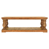 Homelegance By Top-Line Sammson Baluster 60-inch Reclaimed Wood Coffee Table Light Natural Veneer