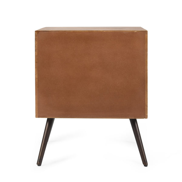 English Elm Christopher Knight Home® - WOODEN Mango Wood & Iron Cabinet with Chevron Door, Mid-Century Modern Accent Storage, 17.5"W 66489.00