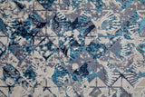 Feizy Rugs Indio Polyester/Polypropylene Machine Made Bohemian & Eclectic Rug Blue/Ivory/Gray 6'-7" x 9'-6"