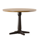 Homelegance By Top-Line Juliette Round Two-Tone Dining Table Black Rubberwood