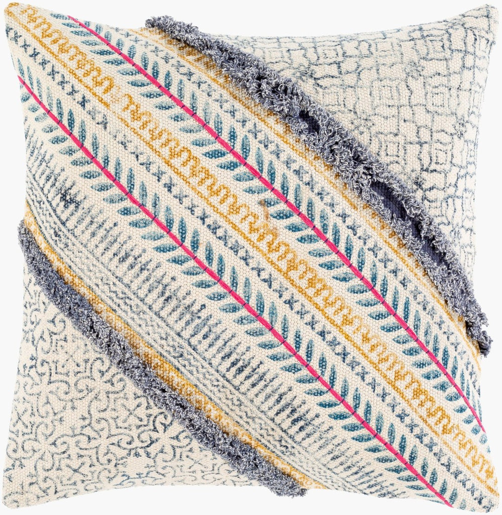 Livabliss Raja Handmade Bohemian Cotton Throw Pillow Global Craft Accent for Sofa or Bed RJA002-2020P