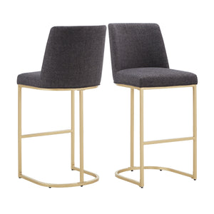 Homelegance By Top-Line Arvind Bar and Counter Stool (Set of 2) Black Metal