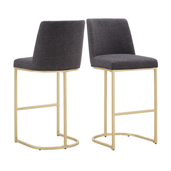 Homelegance By Top-Line Arvind Bar and Counter Stool (Set of 2) Black Metal