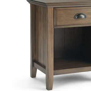 English Elm Acadian Solid Wood Nightstand with Drawer and Shelf Transitional Bedroom Side Table B136P158096