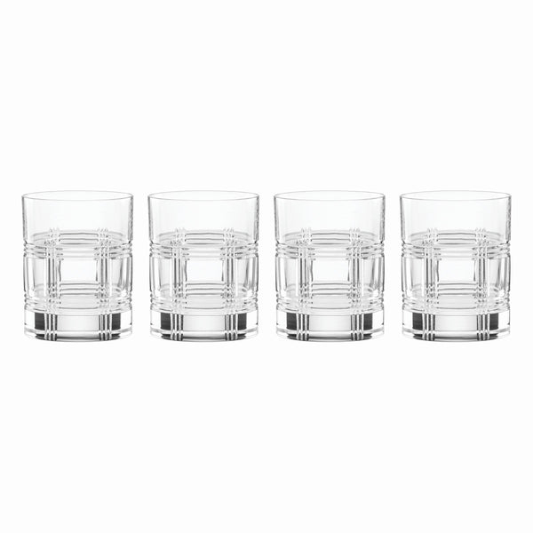 Lenox Reed and Barton Hudson Double Old Fashioned Glasses, Set of 4 Clear, NO COLOR GLASS,CRYSTAL 894592