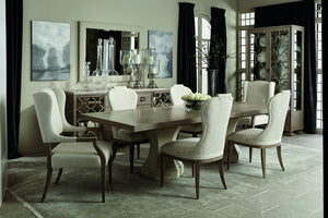 Bernhardt Bernhardt Santa Barbara 7-Piece Dining Set With Extendable Table, Cerused Oak Veneers & Tan Upholstery Sandstone; Textured Cameo K1935