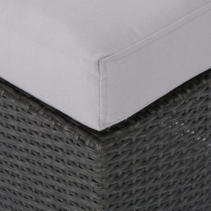 English Elm Christopher Knight Home® - SANTA SANTA ROSA BENCH Grey+Silver Wicker Outdoor Patio Bench with Foam Cushion, Weatherproof, 300lb Capacity 62571.00GRY