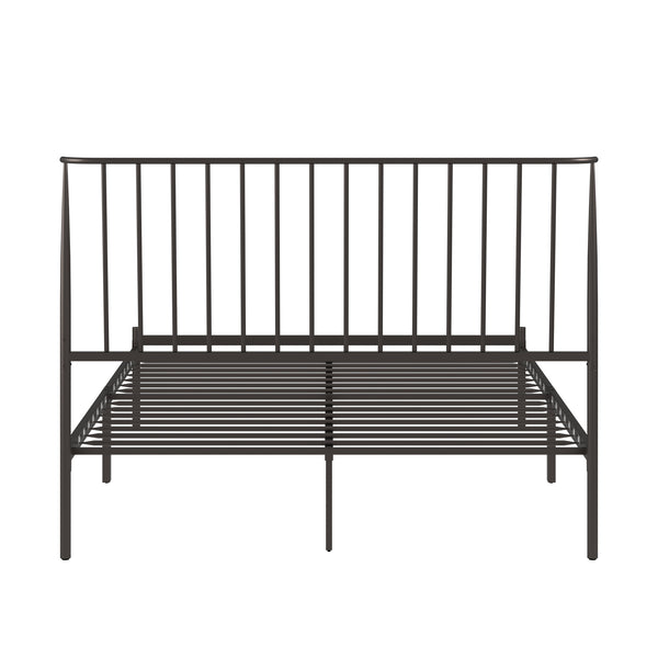 Homelegance By Top-Line Dante Metal Platform Bed with Curved Metal Headboard Dark Bronze Metal