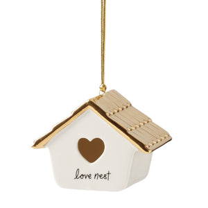 Lenox Kate Spade Be Jolly "Love Nest" Our 1st Home Ornament White, WHITE PORCELAIN 897076