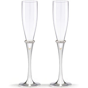 Lenox Devotion 2-Piece Toasting Flute Set Clear, SLVR PLATE MULTI 825519