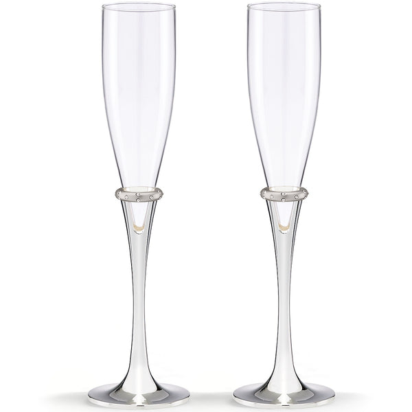 Lenox Devotion 2-Piece Toasting Flute Set Clear, SLVR PLATE MULTI 825519